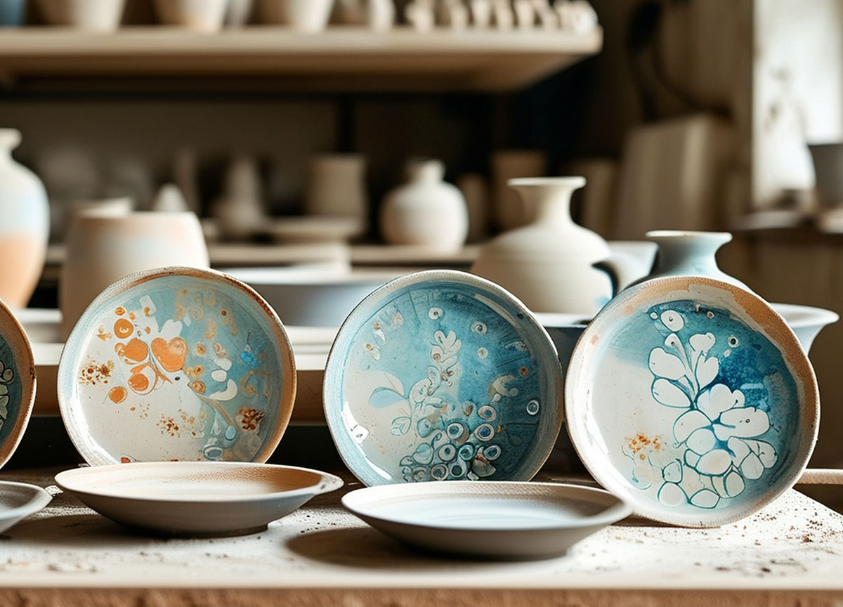 ręcznie malowany talerz ceramiczny w produkcji zastawy stołowej producent komplet&oacute;w obiadowych na zam&oacute;wienie