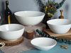 Białe podstawowe zestawy obiadowe New Bone China